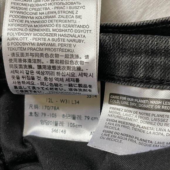 Levi’s 505 straight leg black jeans SZ 12L - Picture 9 of 9